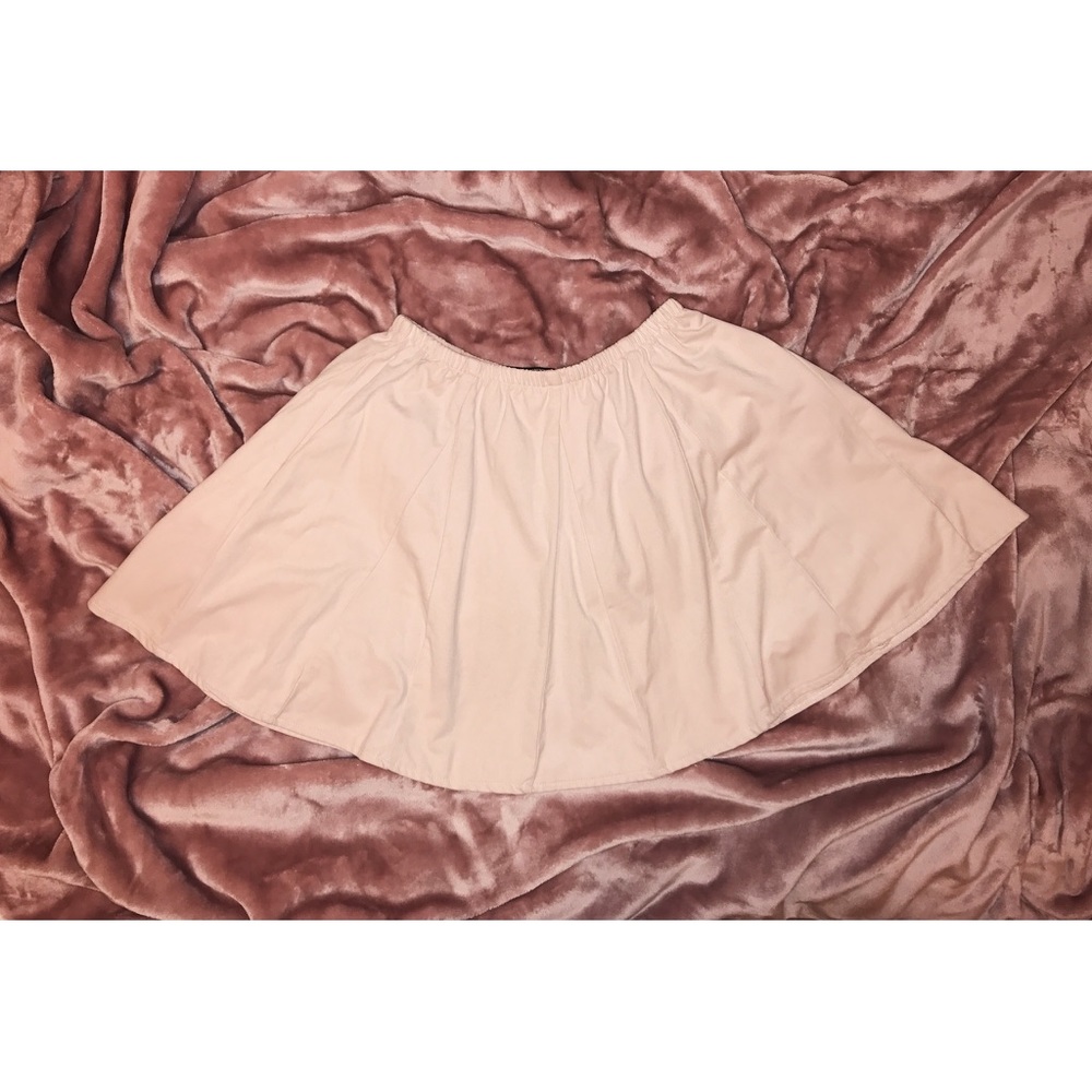 Pretty Light Pink Suede MiniSkirt